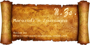 Marozsán Zsuzsanna névjegykártya